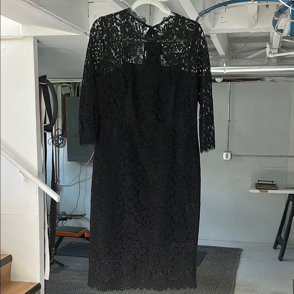 J. Crew Black Lace Long Sleeve Dress